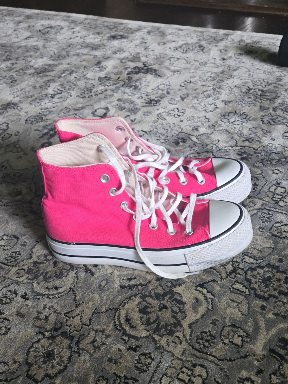 Converse Women's Hot Pink High-Top Sneakers with White Accents